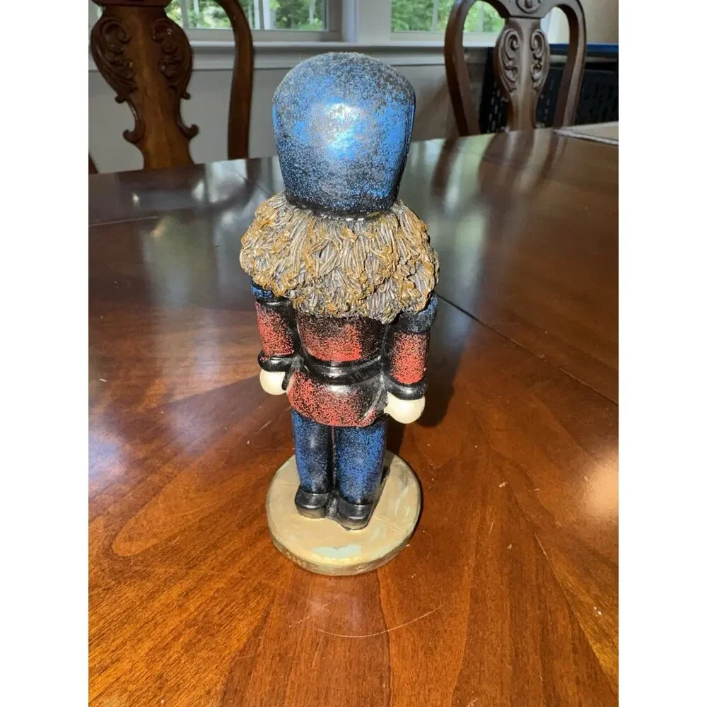 Decorative Nutcracker Soldier Christmas Holiday Decor Blue Hat Red/Black
